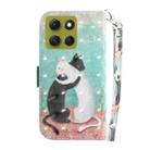 For Motorola Moto G86 5G 3D Colored Flip Leather Phone Case(Black White Cat) - 3