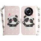 For Realme 11 5G/Narzo 60 India Version 3D Colored Horizontal Flip Leather Phone Case(Heart Panda) - 1