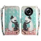 For Realme 11 5G/Narzo 60 India Version 3D Colored Horizontal Flip Leather Phone Case(Black White Cat) - 1