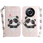 For Realme 11 Pro 5G/11 Pro+ 5G/Narzo 60 Pro 5G 3D Colored Horizontal Flip Leather Phone Case(Heart Panda) - 1