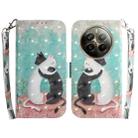 For Realme 12 Pro+ Global 3D Colored Horizontal Flip Leather Phone Case(Black White Cat) - 1