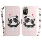 For Realme C67 4G Global 3D Colored Horizontal Flip Leather Phone Case(Heart Panda) - 1