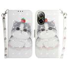 For Realme C67 4G Global 3D Colored Horizontal Flip Leather Phone Case(Cute Cat) - 1