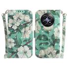 For Realme 12 5G 3D Colored Horizontal Flip Leather Phone Case(Watercolor Flower) - 1