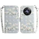 For Realme 12 5G 3D Colored Horizontal Flip Leather Phone Case(Magnolia) - 1