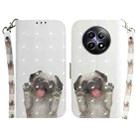 For Realme 12 5G 3D Colored Horizontal Flip Leather Phone Case(Pug) - 1