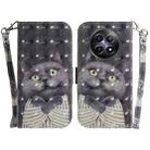 For Realme 12 5G 3D Colored Horizontal Flip Leather Phone Case(Hug Cat) - 1