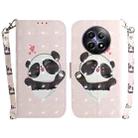 For Realme 12 5G 3D Colored Horizontal Flip Leather Phone Case(Heart Panda) - 1