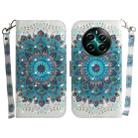 For Realme 12+ 3D Colored Horizontal Flip Leather Phone Case(Peacock Wreath) - 1