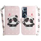 For Realme C65 4G 3D Colored Horizontal Flip Leather Phone Case(Heart Panda) - 1