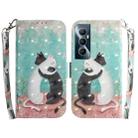 For Realme C65 4G 3D Colored Horizontal Flip Leather Phone Case(Black White Cat) - 1
