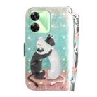For Realme C61 / C63 / Note 60 3D Colored Horizontal Flip Leather Phone Case(Black White Cat) - 3