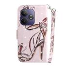 For Realme GT 6 / GT 6T / GT Neo6 / GT Neo6 SE 3D Colored Horizontal Flip Leather Phone Case(Butterfly High-heeled) - 3