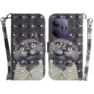 For Realme GT 6 / GT 6T / GT Neo6 / GT Neo6 SE 3D Colored Horizontal Flip Leather Phone Case(Hug Cat) - 1