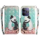 For Realme GT 6 / GT 6T / GT Neo6 / GT Neo6 SE 3D Colored Horizontal Flip Leather Phone Case(Black White Cat) - 1