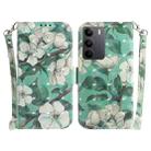 For Realme C75 3D Colored Horizontal Flip Leather Phone Case(Watercolor Flower) - 1