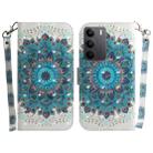 For Realme C75 3D Colored Horizontal Flip Leather Phone Case(Peacock Wreath) - 1