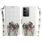 For Realme C75 3D Colored Horizontal Flip Leather Phone Case(Pug) - 1