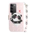 For Realme C75 3D Colored Horizontal Flip Leather Phone Case(Heart Panda) - 3