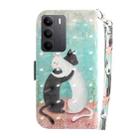 For Realme C75 3D Colored Horizontal Flip Leather Phone Case(Black White Cat) - 3