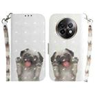 For Realme 13+ Global 3D Colored Horizontal Flip Leather Phone Case(Pug) - 1