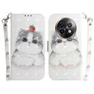 For Realme 13+ Global 3D Colored Horizontal Flip Leather Phone Case(Cute Cat) - 1