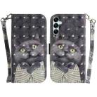 For Samsung Galaxy M54 3D Colored Horizontal Flip Leather Phone Case(Hug Cat) - 1