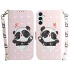 For Samsung Galaxy M54 3D Colored Horizontal Flip Leather Phone Case(Heart Panda) - 1