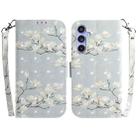 For Samsung Galaxy S23 FE 5G 3D Colored Horizontal Flip Leather Phone Case(Magnolia) - 1