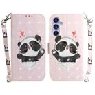 For Samsung Galaxy S23 FE 5G 3D Colored Horizontal Flip Leather Phone Case(Heart Panda) - 1