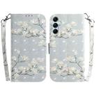 For Samsung Galaxy M34 5G/F34 5G 3D Colored Horizontal Flip Leather Phone Case(Magnolia) - 1