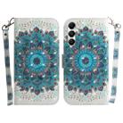 For Samsung Galaxy A05s 3D Colored Horizontal Flip Leather Phone Case(Peacock Wreath) - 1