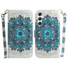 For Samsung Galaxy S24 5G 3D Colored Horizontal Flip Leather Phone Case(Peacock Wreath) - 1