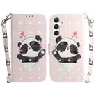 For Samsung Galaxy S24 5G 3D Colored Horizontal Flip Leather Phone Case(Heart Panda) - 1