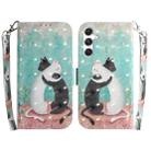 For Samsung Galaxy S24 5G 3D Colored Horizontal Flip Leather Phone Case(Black White Cat) - 1