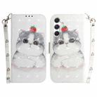 For Samsung Galaxy S24 5G 3D Colored Horizontal Flip Leather Phone Case(Cute Cat) - 1