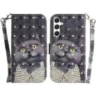 For Samsung Galaxy S24+ 5G 3D Colored Horizontal Flip Leather Phone Case(Hug Cat) - 1