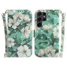 For Samsung Galaxy S24 Ultra 5G 3D Colored Horizontal Flip Leather Phone Case(Watercolor Flower) - 1