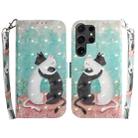 For Samsung Galaxy S24 Ultra 5G 3D Colored Horizontal Flip Leather Phone Case(Black White Cat) - 1