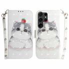 For Samsung Galaxy S24 Ultra 5G 3D Colored Horizontal Flip Leather Phone Case(Cute Cat) - 1