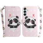 For Samsung Galaxy M15/F15 3D Colored Horizontal Flip Leather Phone Case(Heart Panda) - 1