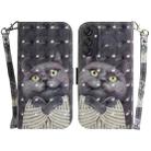 For Samsung Galaxy M55 3D Colored Horizontal Flip Leather Phone Case(Hug Cat) - 1