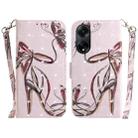 For OPPO A98 5G / F23 5G India 3D Colored Horizontal Flip Leather Phone Case(Butterfly High-heeled) - 1