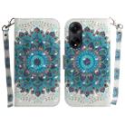 For OPPO A98 5G / F23 5G India 3D Colored Horizontal Flip Leather Phone Case(Peacock Wreath) - 1