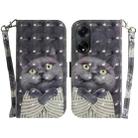 For OPPO A98 5G / F23 5G India 3D Colored Horizontal Flip Leather Phone Case(Hug Cat) - 1