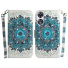 For OPPO A58 4G 3D Colored Horizontal Flip Leather Phone Case(Peacock Wreath) - 1