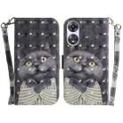 For OPPO A58 4G 3D Colored Horizontal Flip Leather Phone Case(Hug Cat) - 1