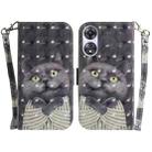 For OPPO A78 4G 3D Colored Horizontal Flip Leather Phone Case(Hug Cat) - 1