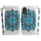 For OPPO A38 4G / A18 3D Colored Horizontal Flip Leather Phone Case(Peacock Wreath) - 1