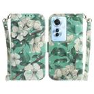 For OPPO Reno11 F Global 3D Colored Horizontal Flip Leather Phone Case(Watercolor Flower) - 1